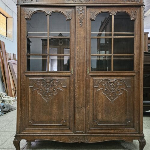 Stara dębowa biblioteczka ludwikowska Francja