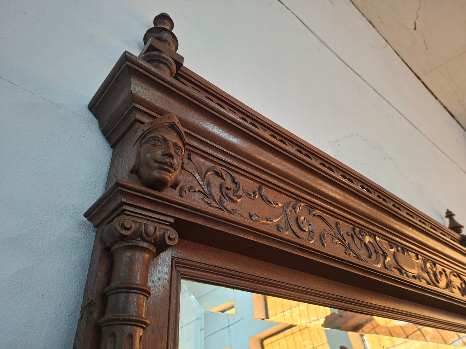 Potężne lustro eklektyczne z dębowej ramie 170 cm x 240 cm - obrazek 3