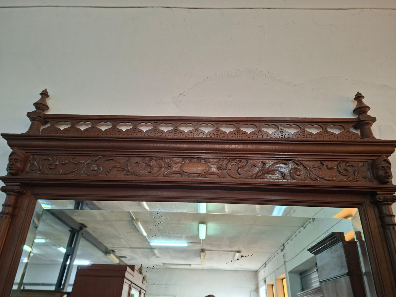 Potężne lustro eklektyczne z dębowej ramie 170 cm x 240 cm - obrazek 5