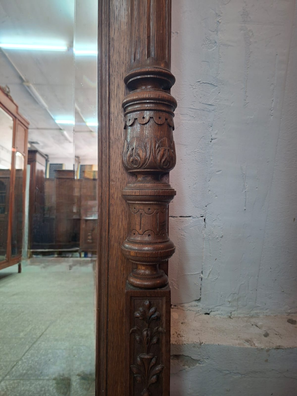 Potężne lustro eklektyczne z dębowej ramie 170 cm x 240 cm - obrazek 7