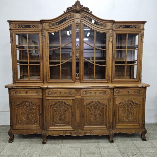 Piękny dębowy kredens biblioteczka ludwikowska Francja