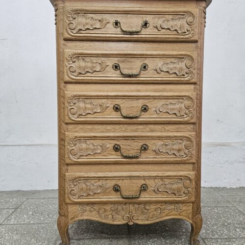 Piękna komoda ludwikowska z szufladami jasny dąb Francja