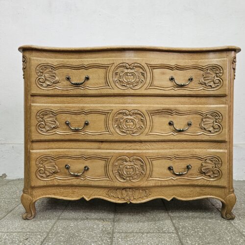 Dębowa komoda ludwikowska z szufladami Francja