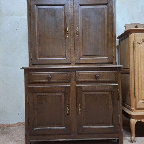 Stylowy kredens z Francji, ciemny dąb